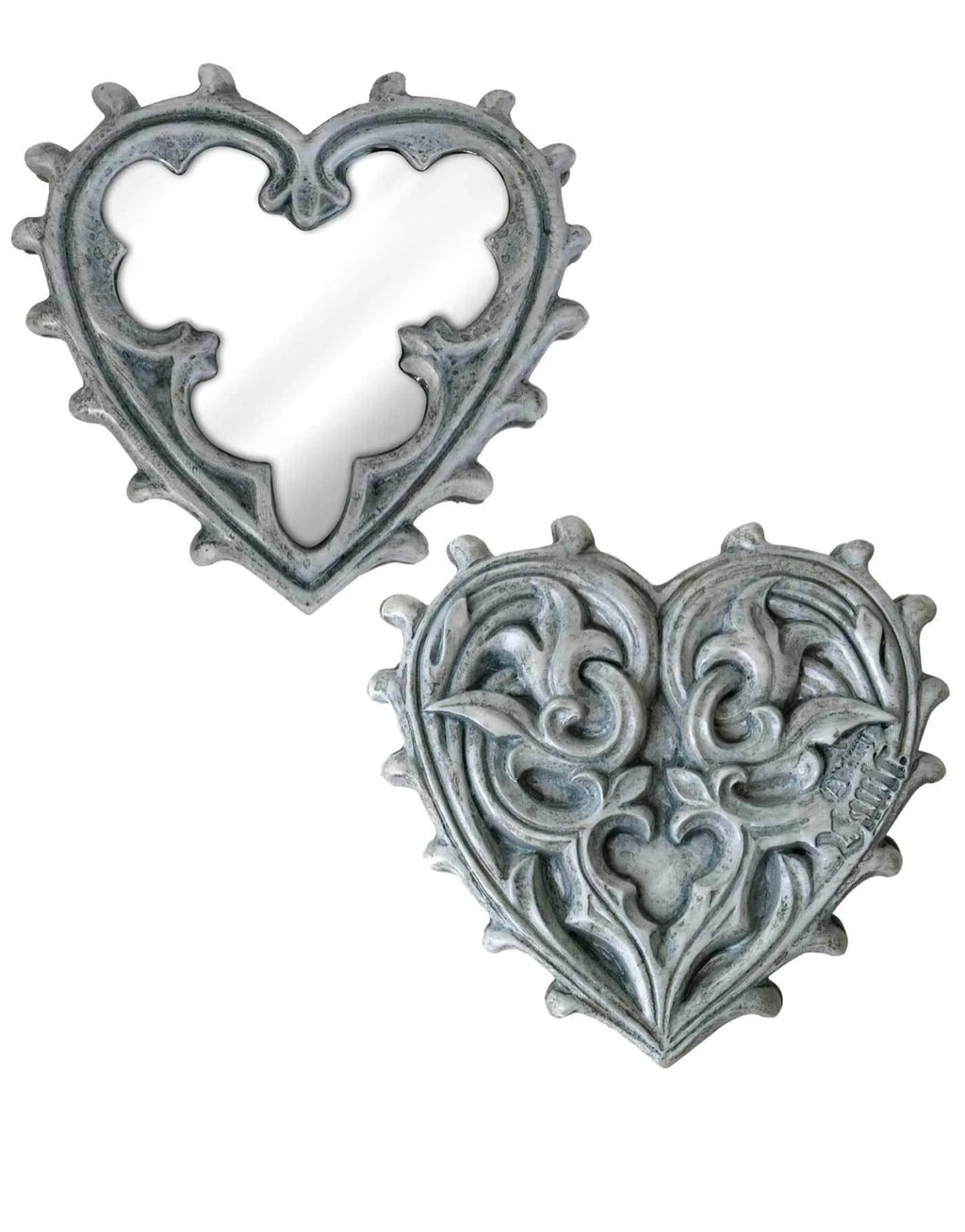 Medieval gothic heart compact mirror
