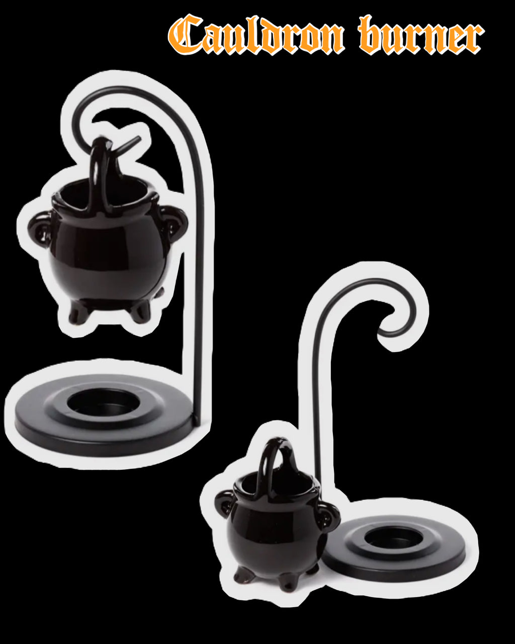 Hanging cauldron burner oil & wax