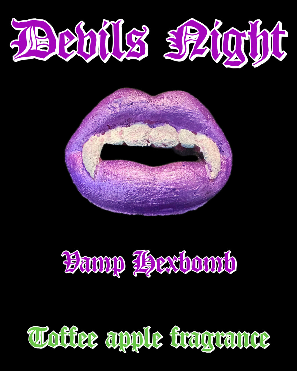 Devils night vamp bathbombs Hexoween Hexbomb toffee apple fragrance