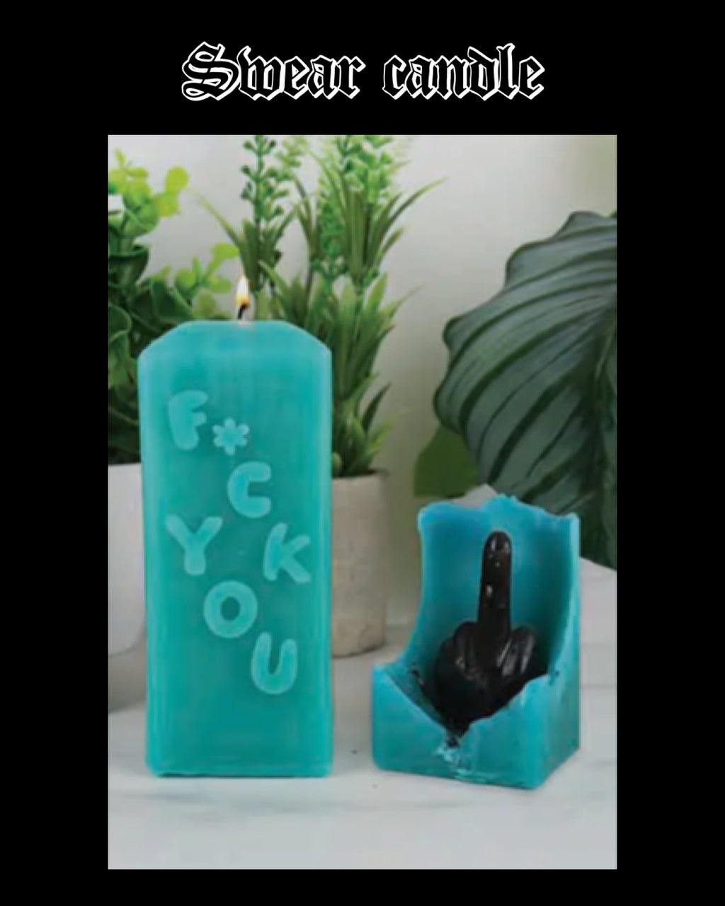 Swear candle melting middle finger