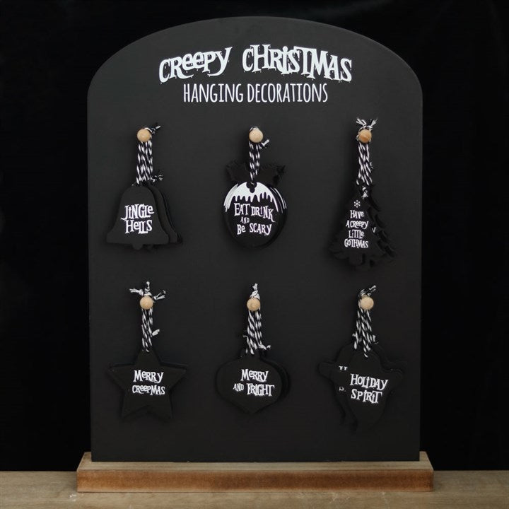 Creepy Xmas wooden hanging signs