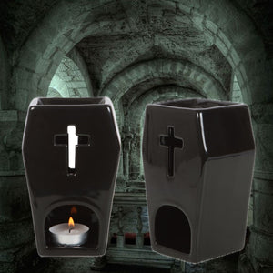 Coffin oil & wax burner