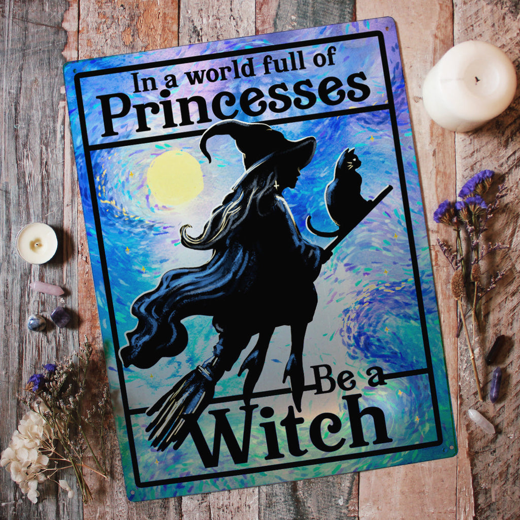Witch tin sign