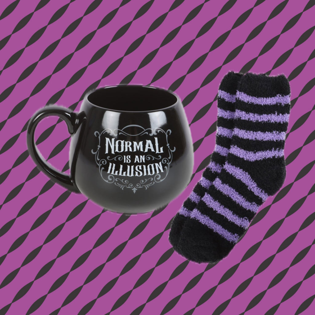 Normal is an illusion mug and sock set