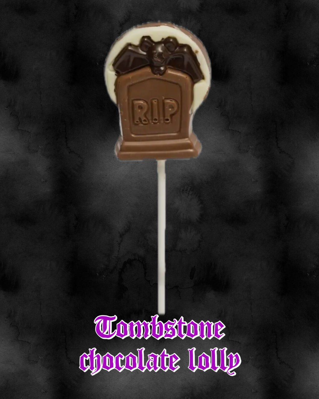 Tombstone Hexoween chocolate lolly