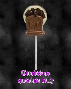 Tombstone Hexoween chocolate lolly