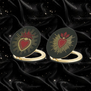 Sacred heart ornate compact mirror