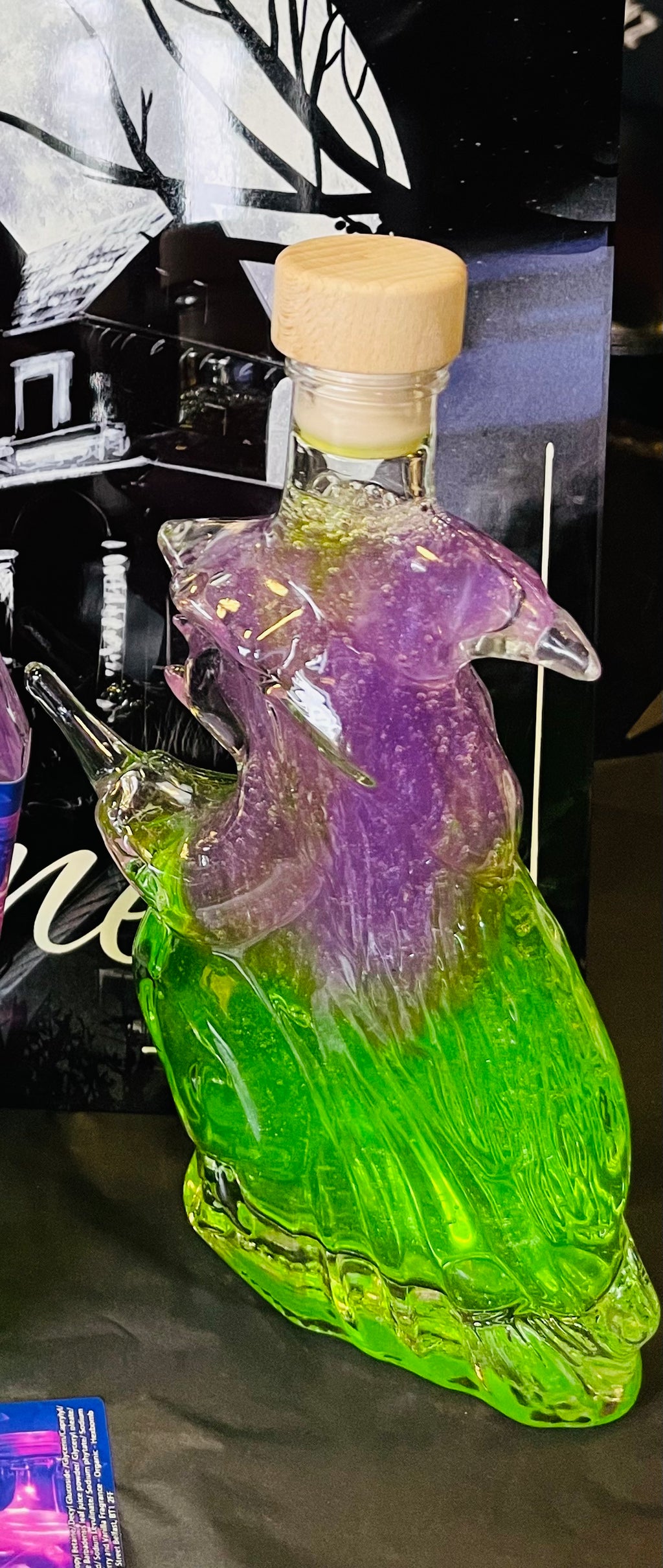 Potion hex witch glass bubble bath / shower hel