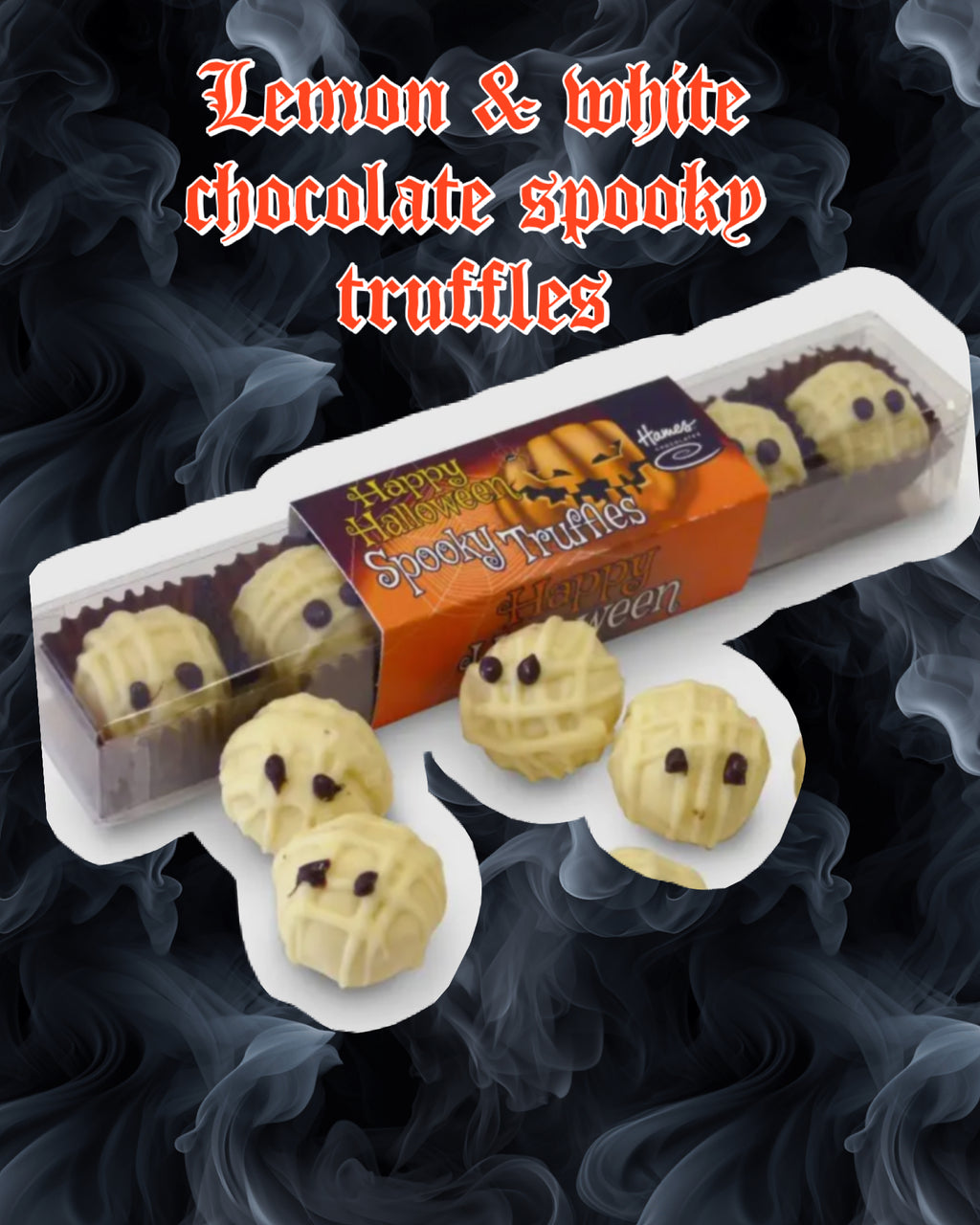 Lemon & white chocolate spooky truffles