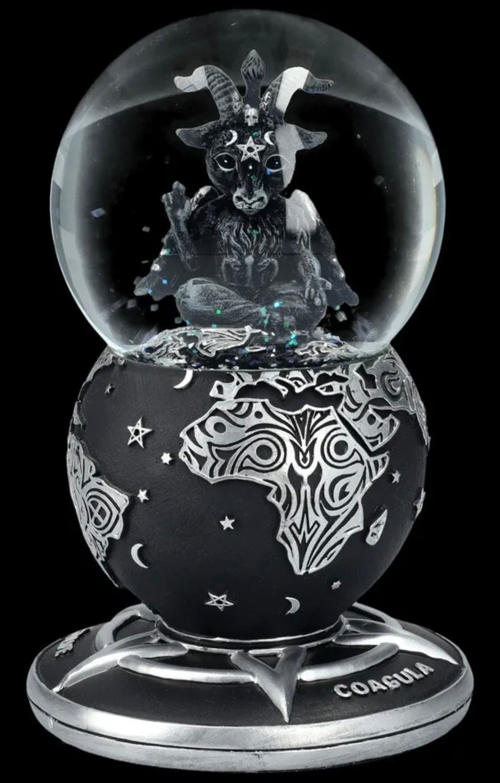 Baby Baphomet luxury glass Snow Globe large 18.5cm