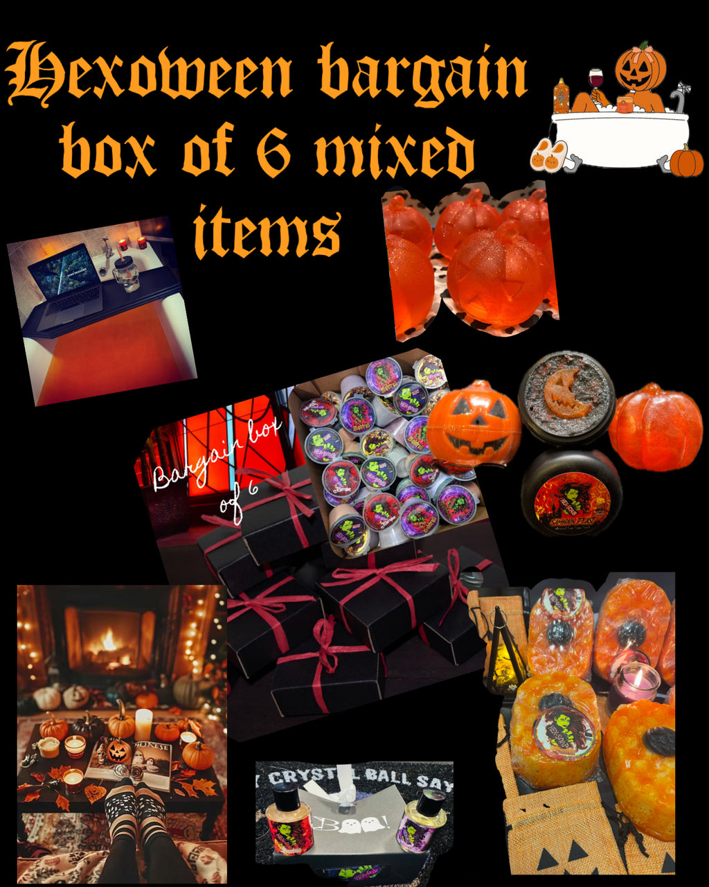 Hexoween Bargain box of 6 MIXED hex items