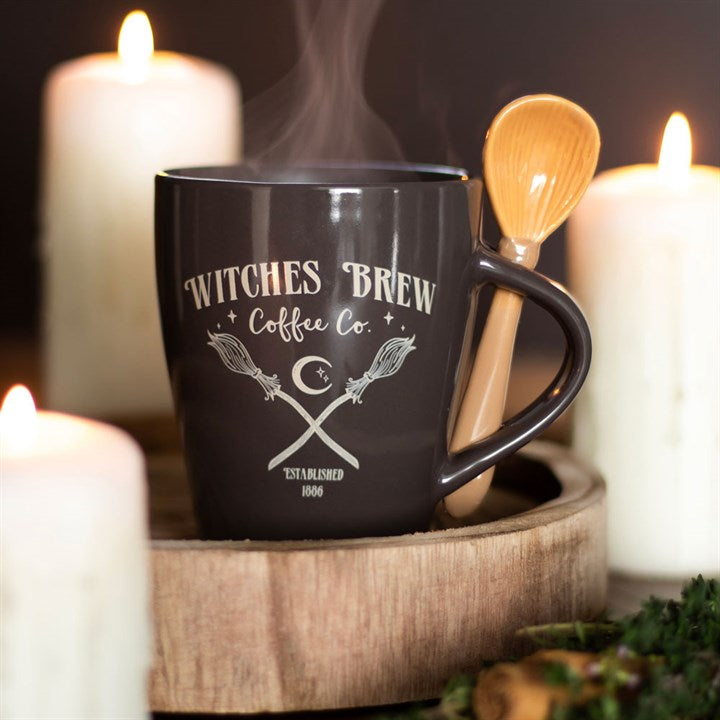 Witches brew coffee co mug and spoon set