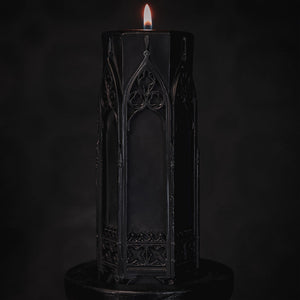 Gothic cathedral pillar candle large