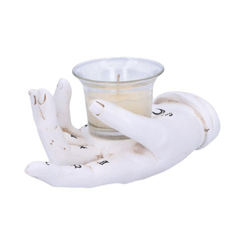 Palmist's Prediction White Chiromancy Hand Candle Holder