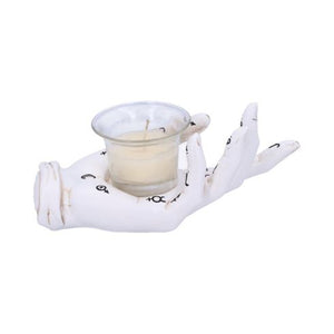 Palmist's Prediction White Chiromancy Hand Candle Holder