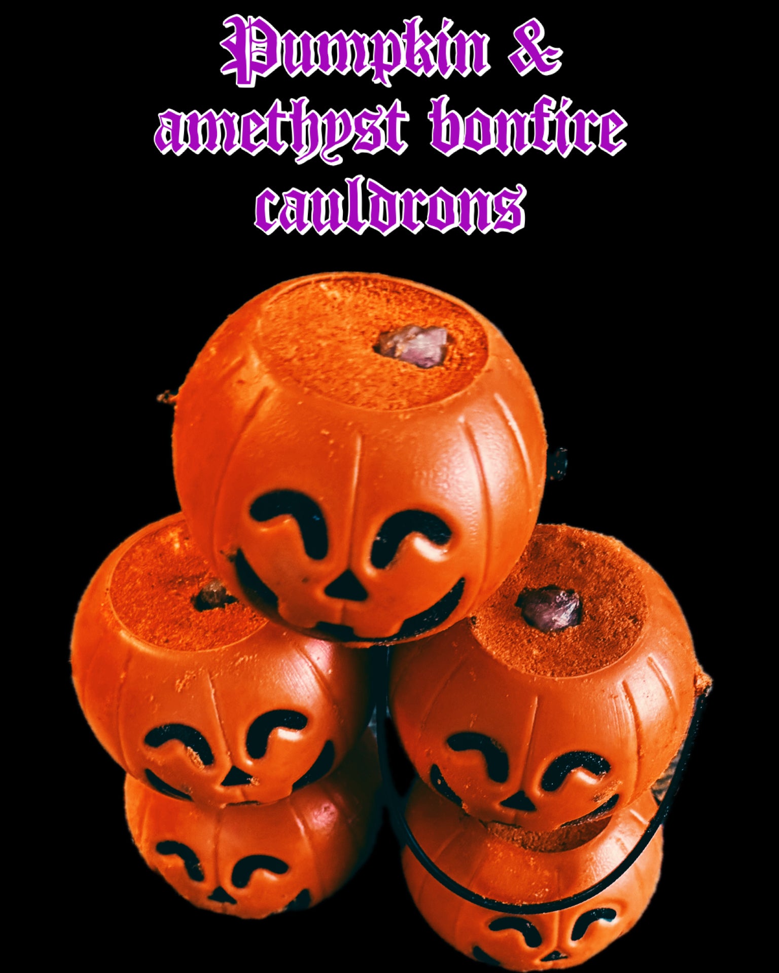 Bonfire Metallic Lantern Hexbomb with amethyst