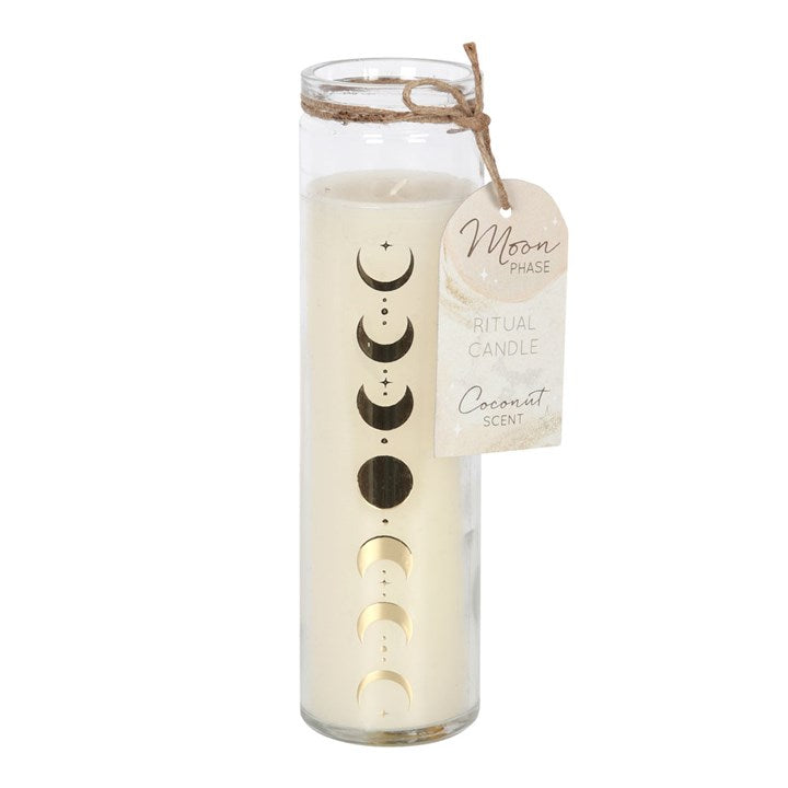 Large moon phase ritual coconut candle
