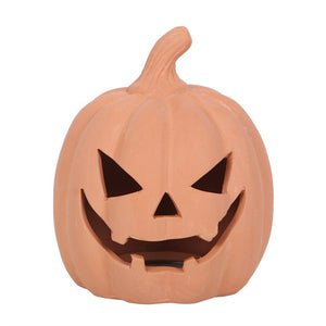 Terracotta tea light pumpkin