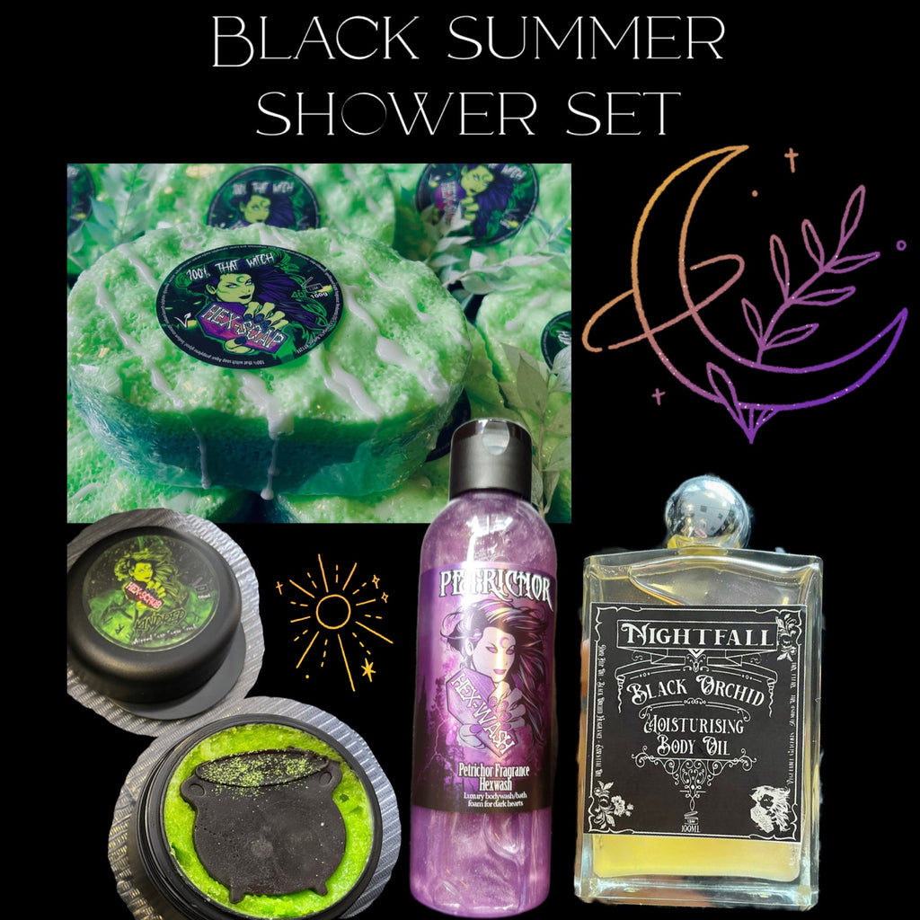 Black summer shower set