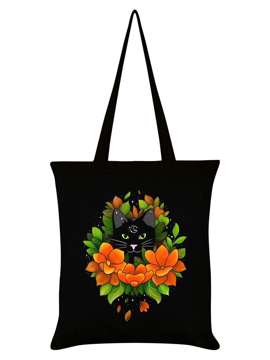 Mystical kitty Halloween tote bag