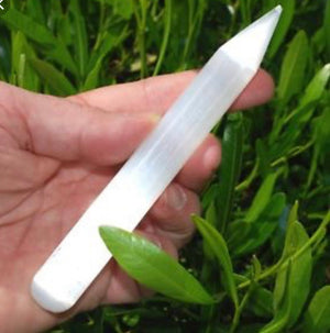 Selenite Crystal Point Wand