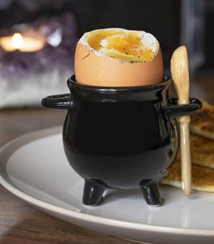 Cauldron Egg Cup with Brookstick Spoon