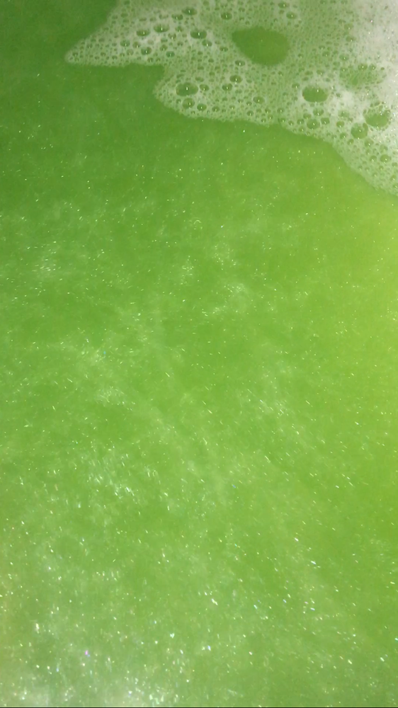 Serpentine Slime Green Metallic Badebombe mit Einwegseife