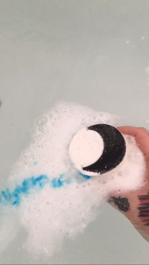 Midnight Metallic Blue Bath Bomb with Single Soap