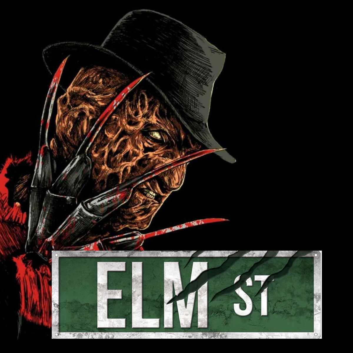 Elm st tin street sign/ door sign – Hexbomb
