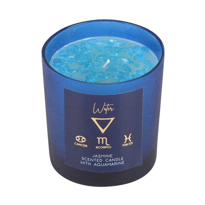 Water element jasmine crystal chip candle
