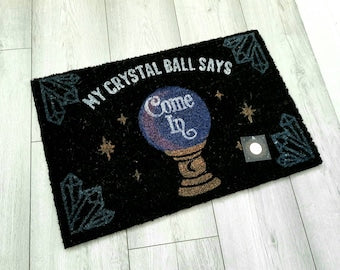 Black crystal ball doormat