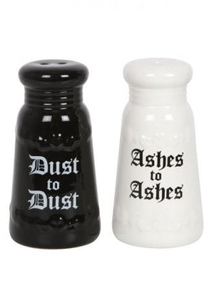 Ashes to ashes dust to dust salt pepper shakers