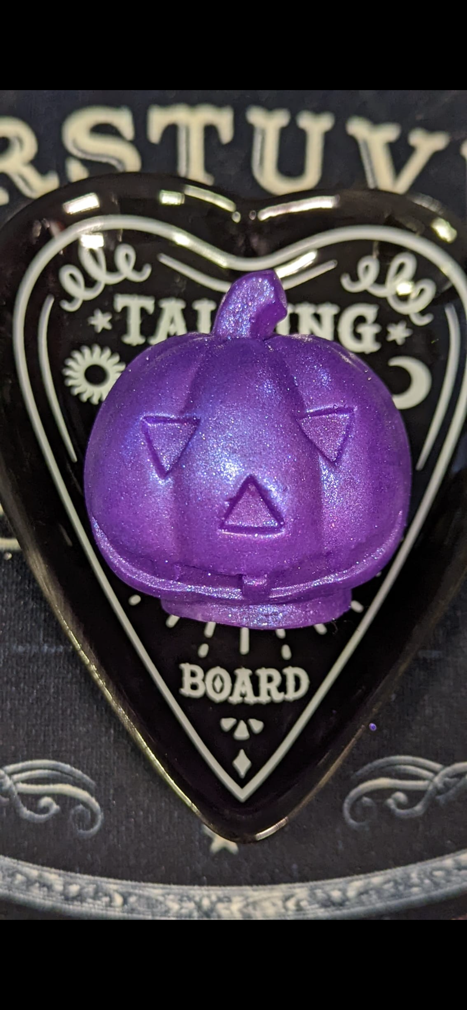 Planchette ouija soap dish and 3D pumpkin soap set