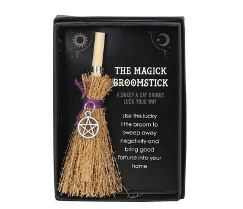 Pentagram mini broomstick gift charm