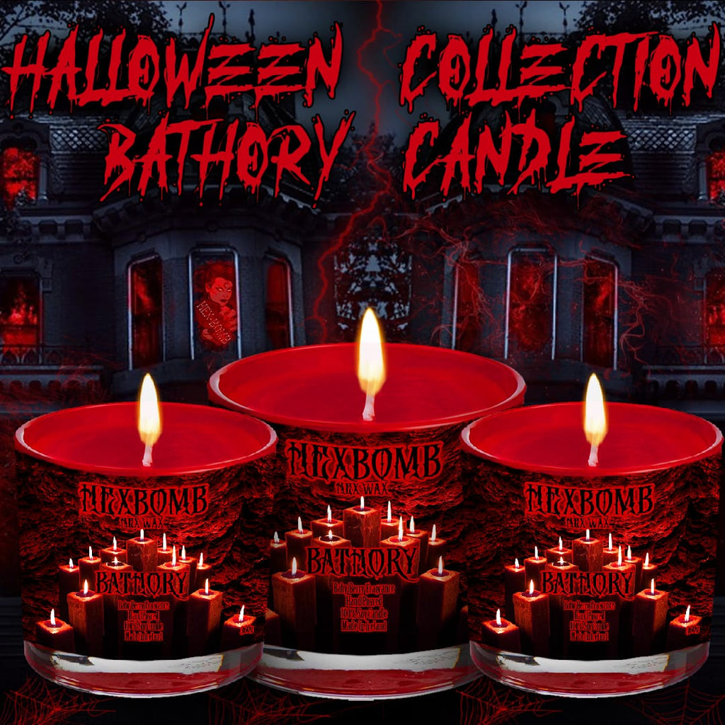 Bathory candle large double wick soy candle.