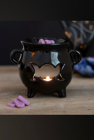 Triple moon cauldron wax burner