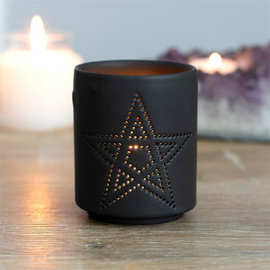 pentagram tea light candle holder