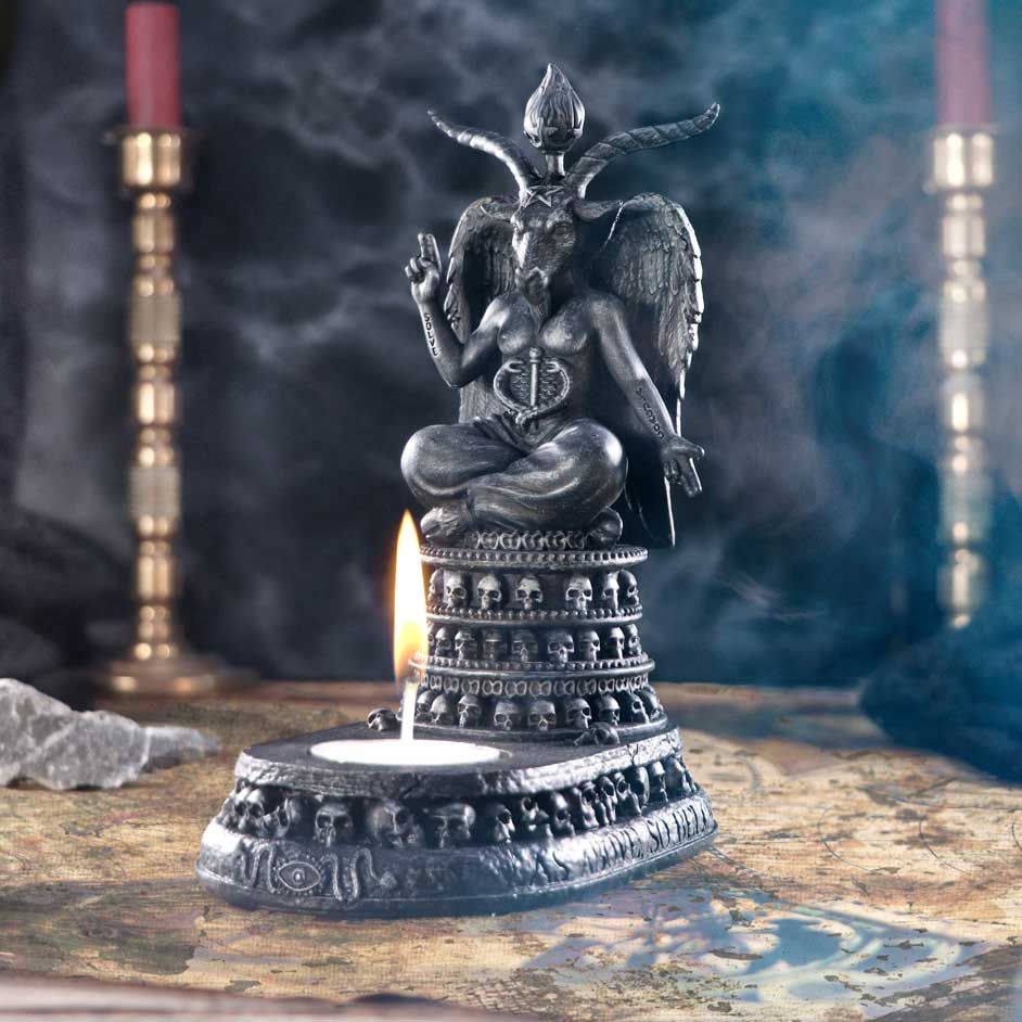 Teelichthalter mit Baphomet-Statue