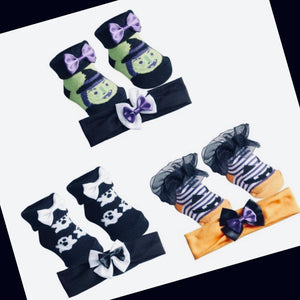 Baby-Hex-Halloween-Set mit gruseligen Socken und Stirnband