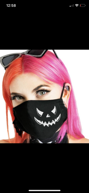 Bat mask/Jack o lantern black mask