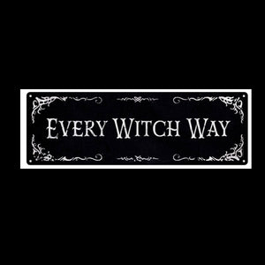 Every witch way tin hanging sign