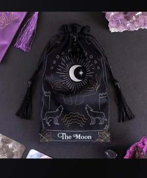 Moon & black tarot drawstring bags