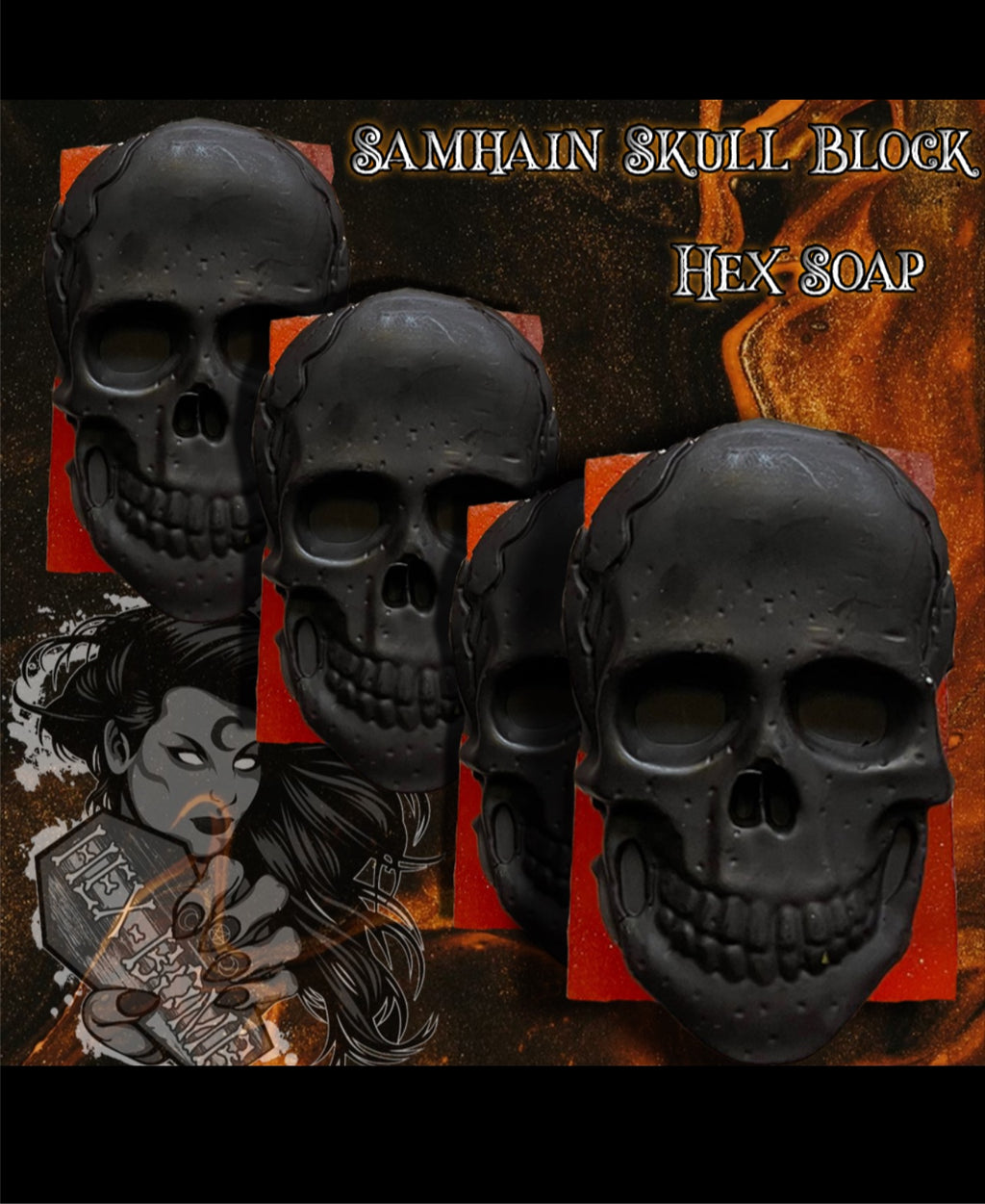 Samhain skull soap block hexsoap