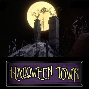Halloween town tin street sign door sign