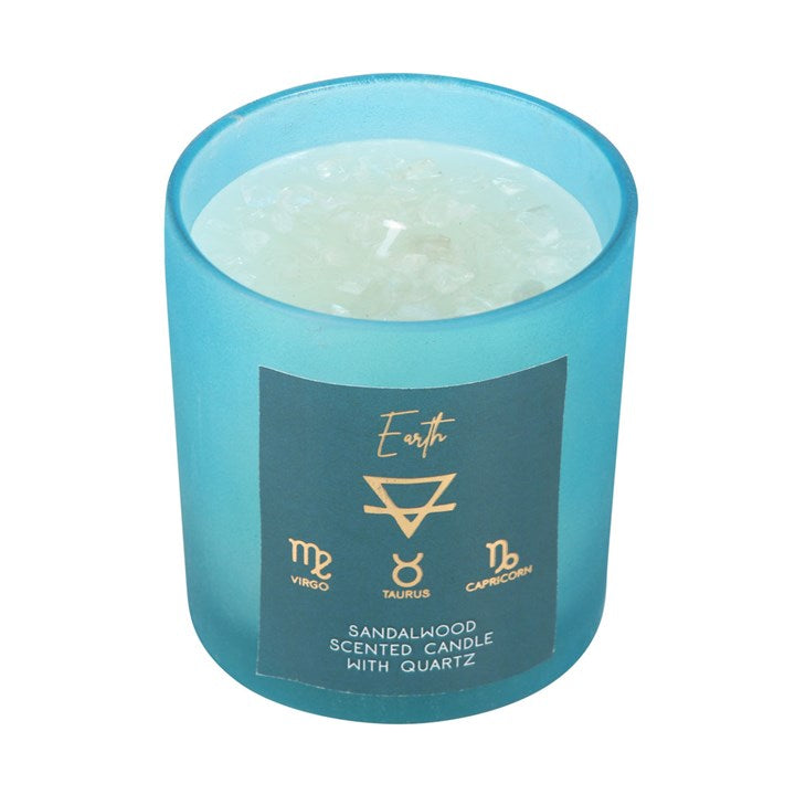 Earth element candle with quartz chips