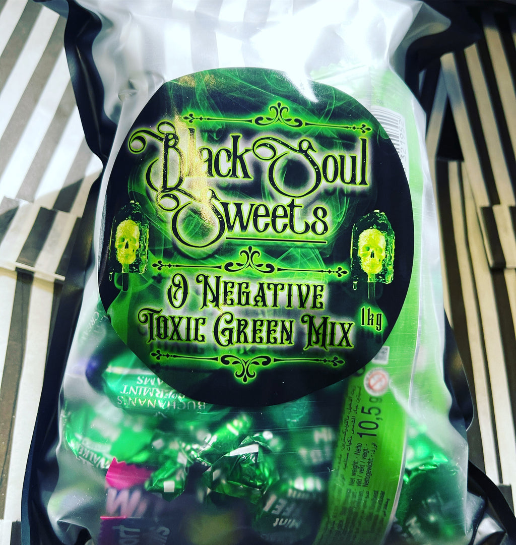 Large 1kg 0 NEGATIVE goth sweet treats bag