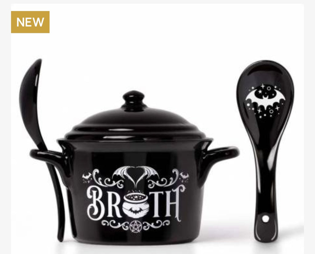 Bats Broth cauldron bowl and spoon set